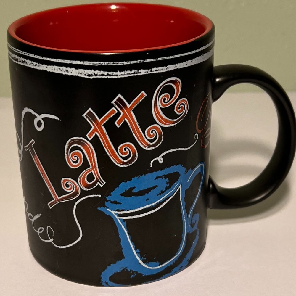 Vintage 2007 STARBUCKS Coffee Company Mug Grande LATTE Cafe Menu Chalkboard